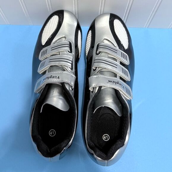 Unisex Mountain Road Bike Cycling Shoes Black and Silver  Size 41 main image 9